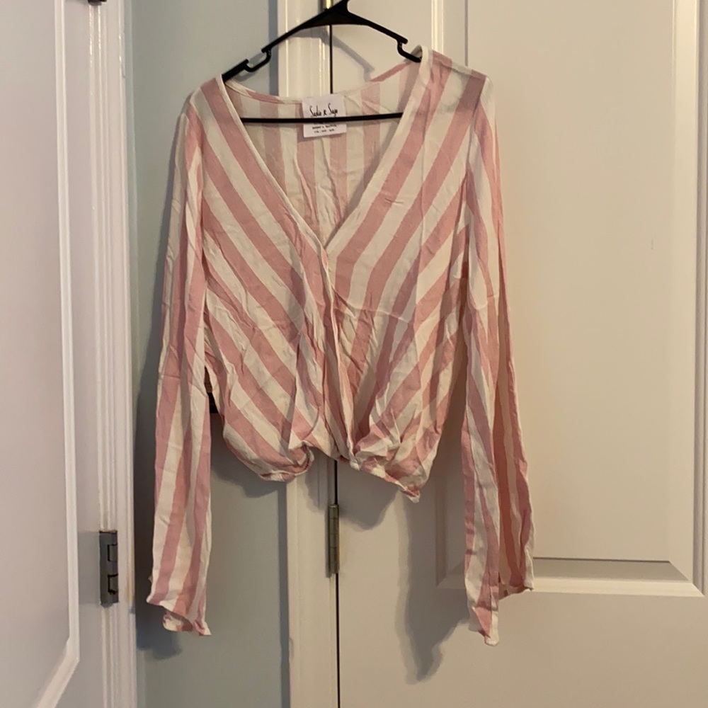 Striped Long Sleeve Mid (Longer Crop) Shirt